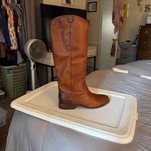 Brown Leather Knee-High Boots